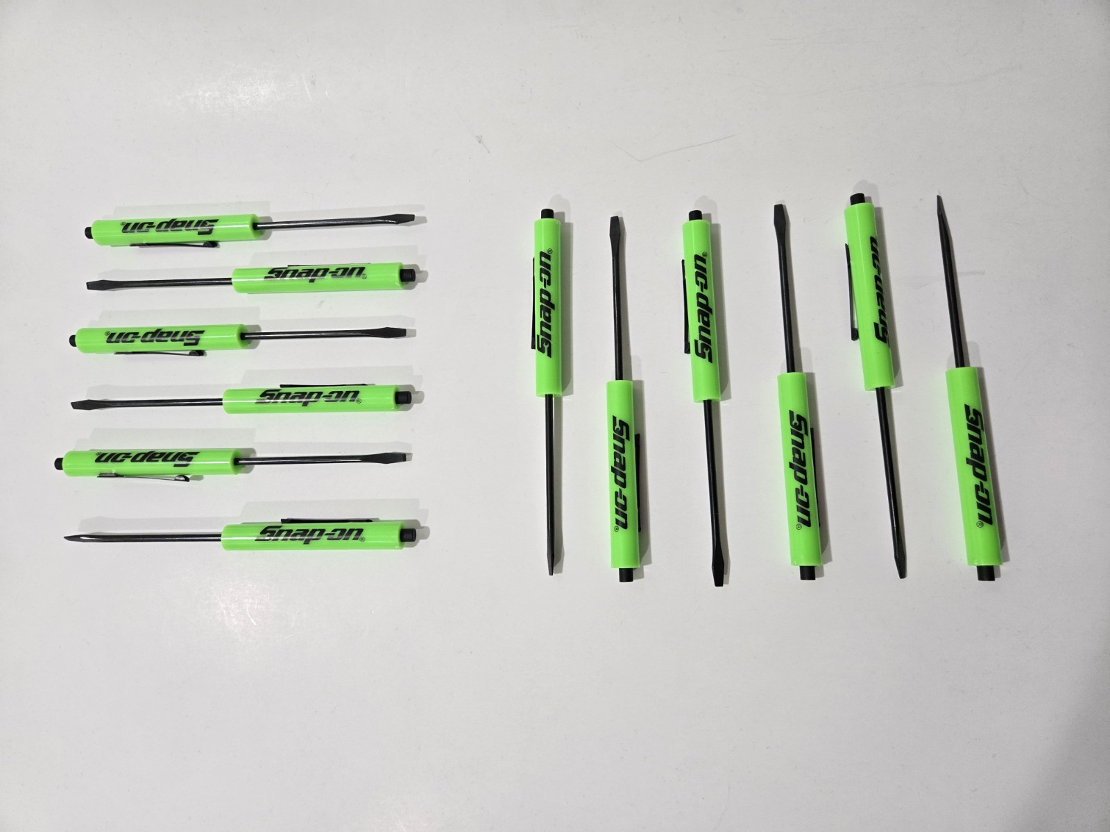 12 Snap on tools Special Edition pocket screwdrivers GREEN Promo BLACKED OUT+gft