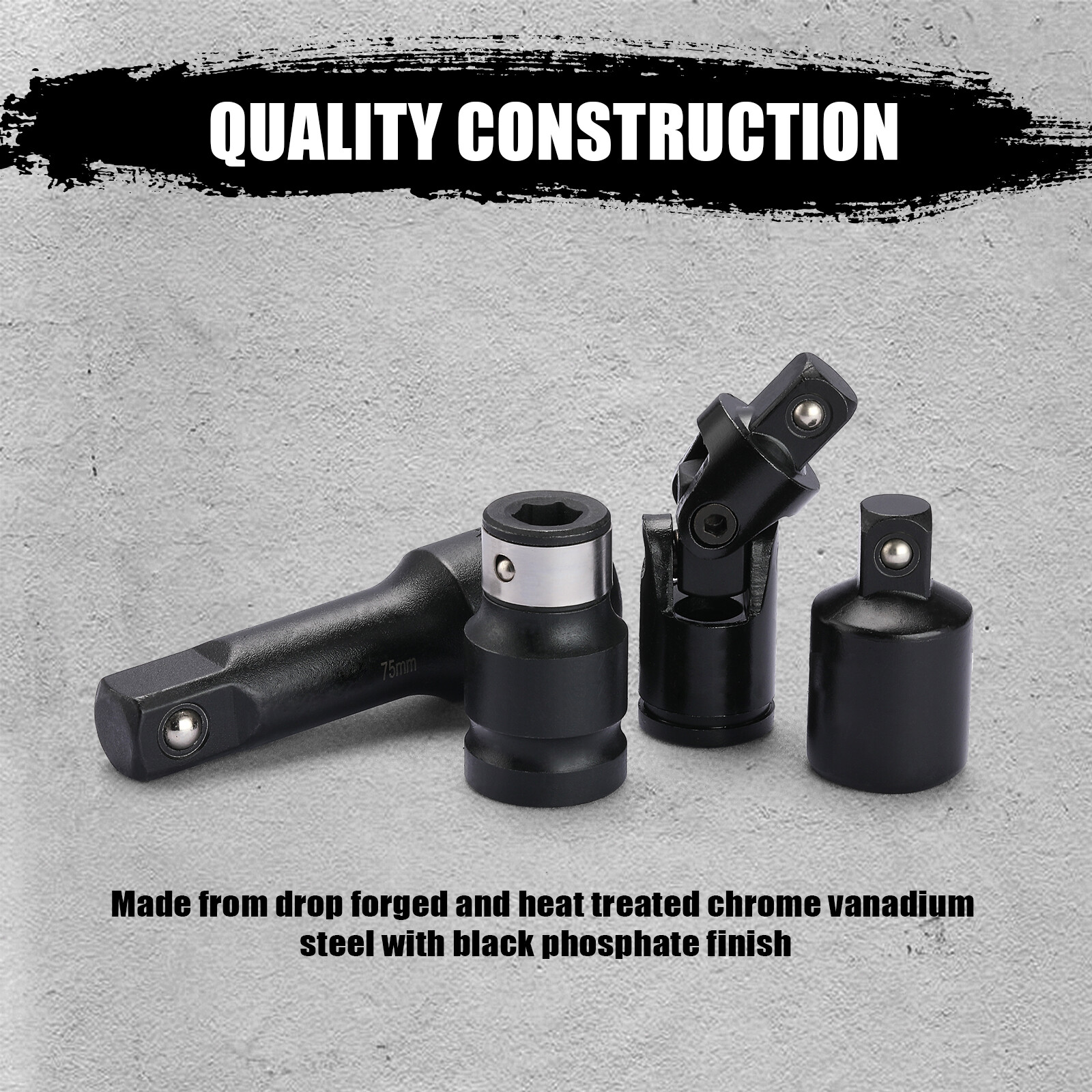 18 PCS Drive Tool Accessory Set Premium CR-V Steel Includes Socket Adapters