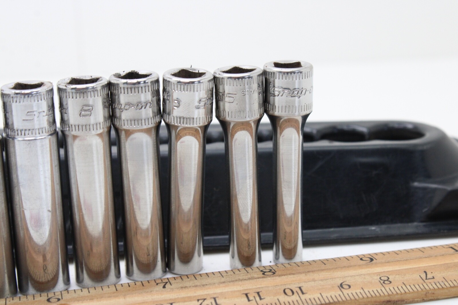 Snap-on 112STMMY 5-15mm 1/4″ Drive 12 Piece 6 Point Metric Deep Socket Set USA
