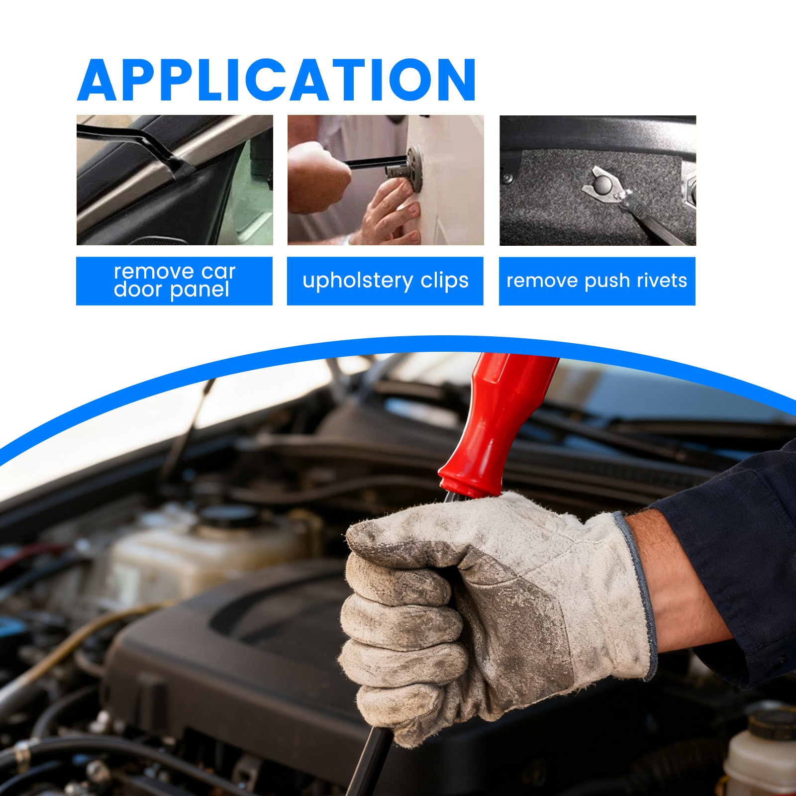 5 Auto Trim Removal Tool Kit Car Panel Door Window Fastener Remover Pry Tool Set