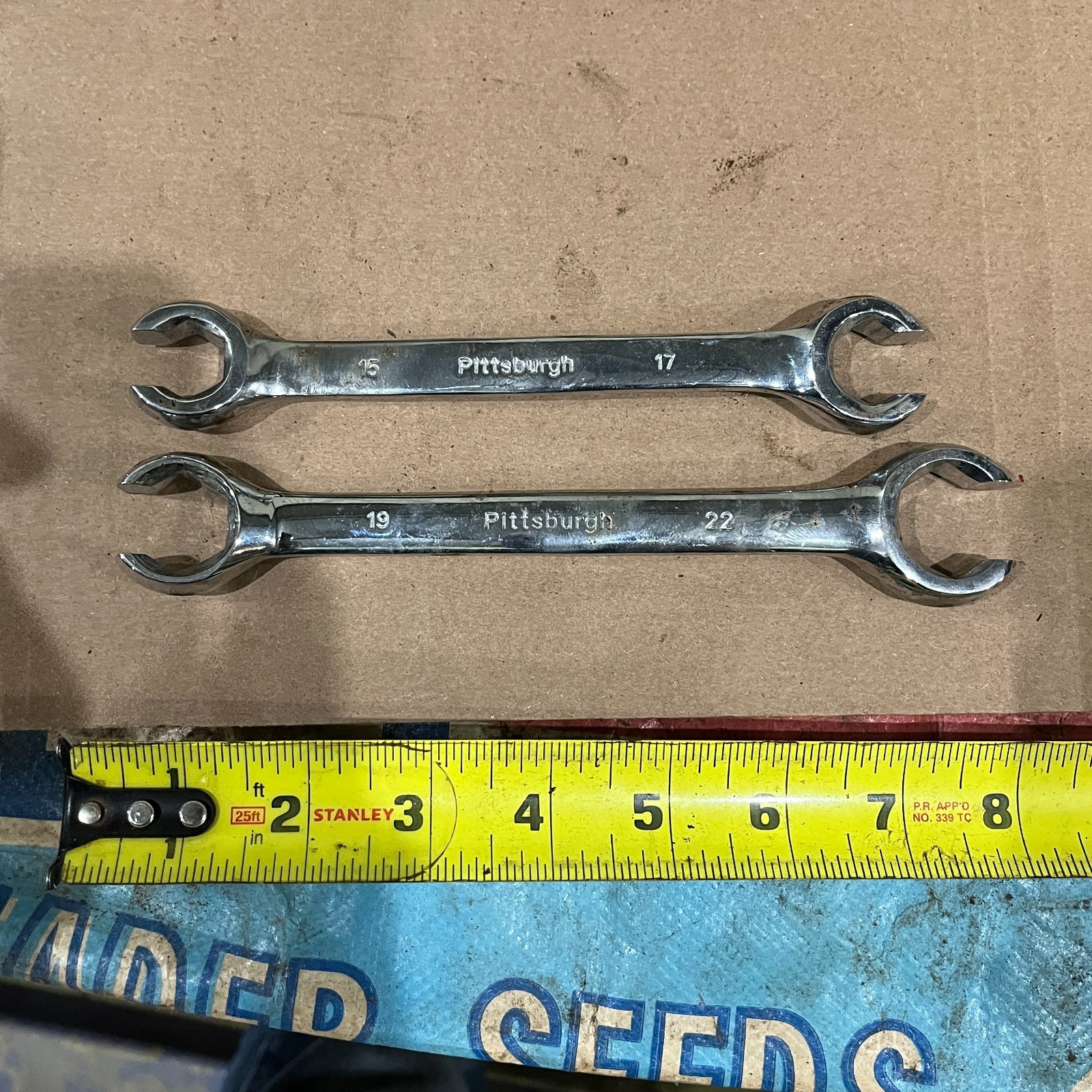 Pittsburgh Flare Nut Line Wrench Set Metric 15mm, 17mm, 19mm, 22mm – 2 pc set