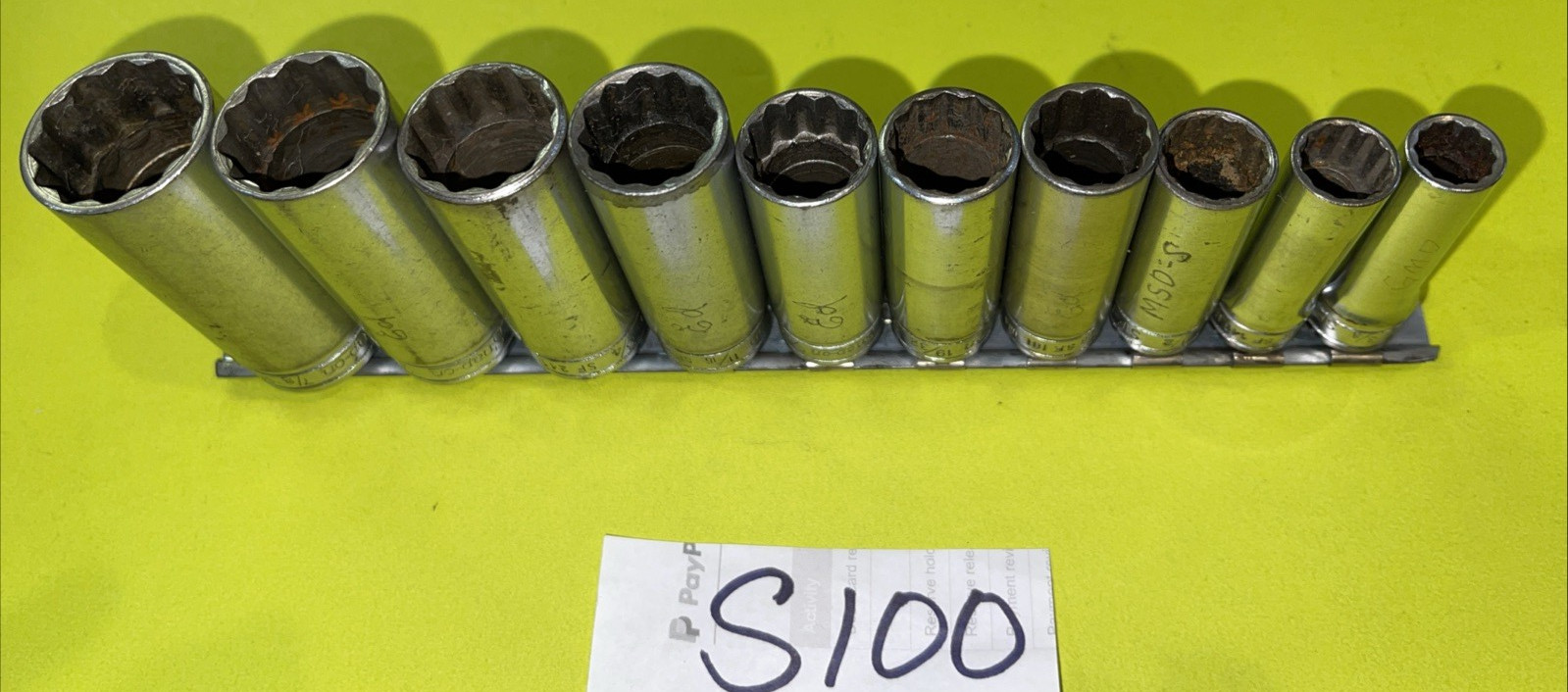 SNAP-ON TOOLS PIECE 3/8 DRIVE SAE. DEEP CHROME 12 POINT SOCKET SET