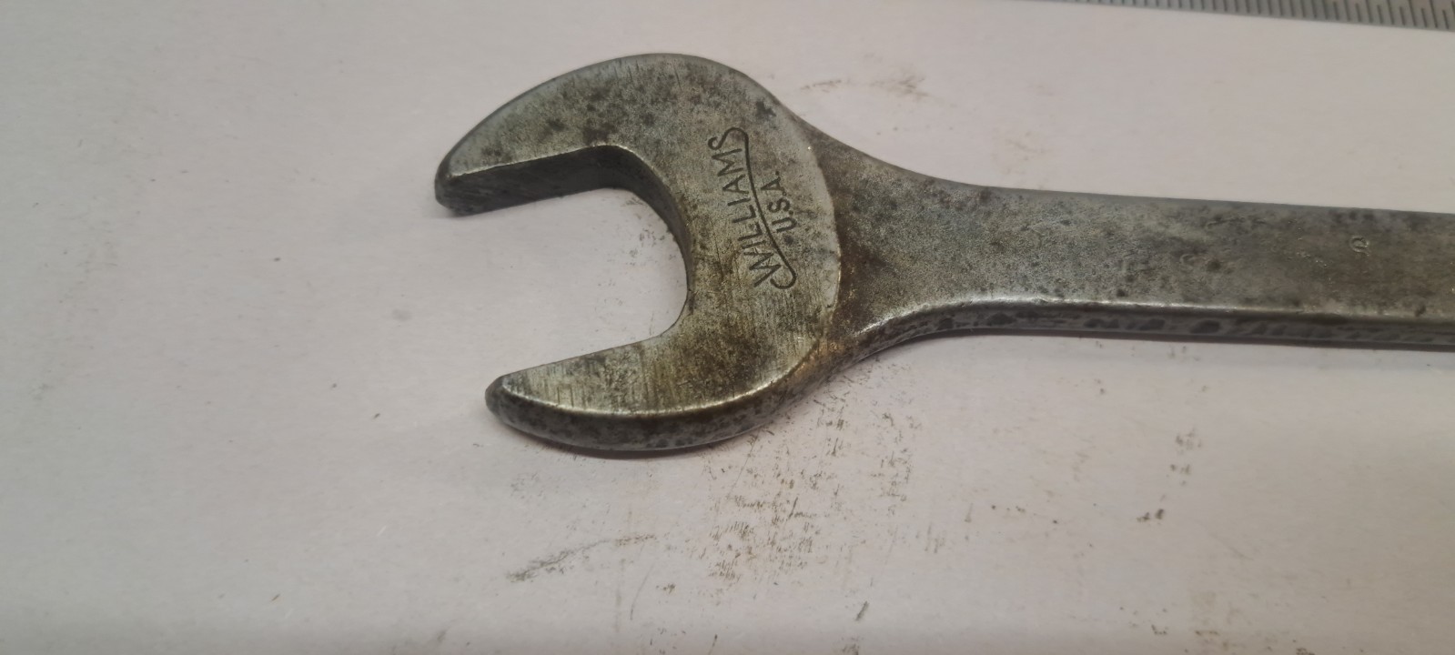 Vintage WILLIAMS USA 847780 7/8 in x 15/16 in SAE Open End Wrench Black Oxide