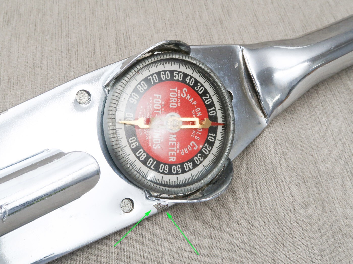 Snap On TE100L Vintage Torqometer 1/2″ Drive Torque Wrench 0 to 100 f/Lb NO CASE