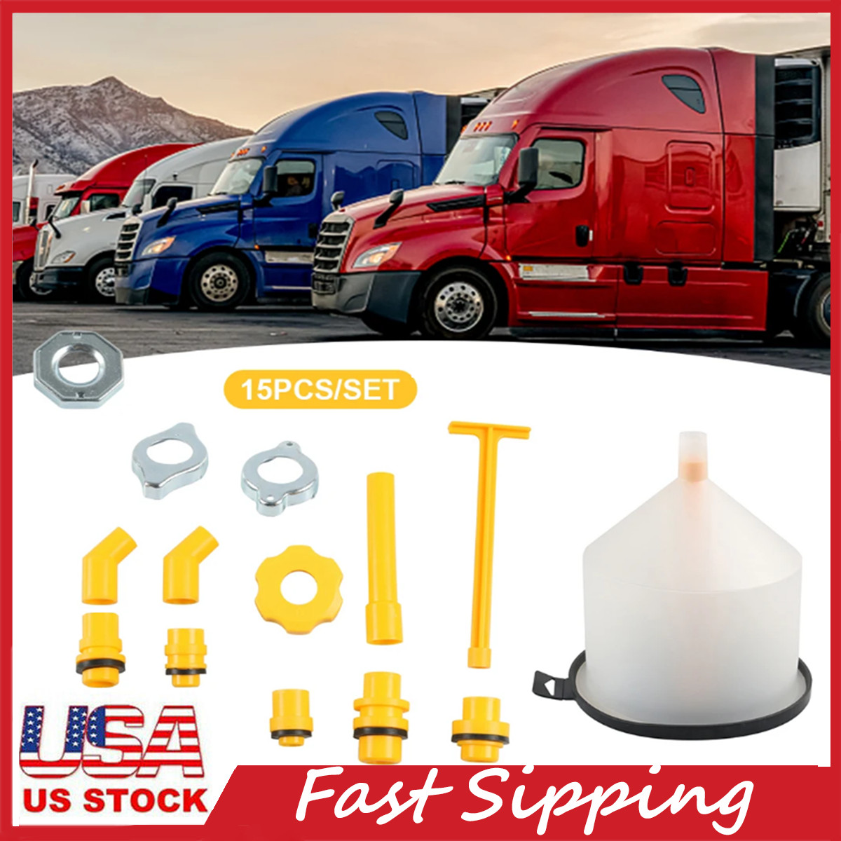 No-Spill Coolant Funnel Kit Spill Proof Funnel Bleeder with Adapters Universal