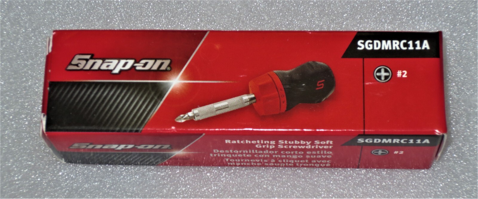 *NEW* Snap-on Stubby RED Ratcheting Screwdriver SGDMRC11A *RED SOFT HANDLE* NIB!