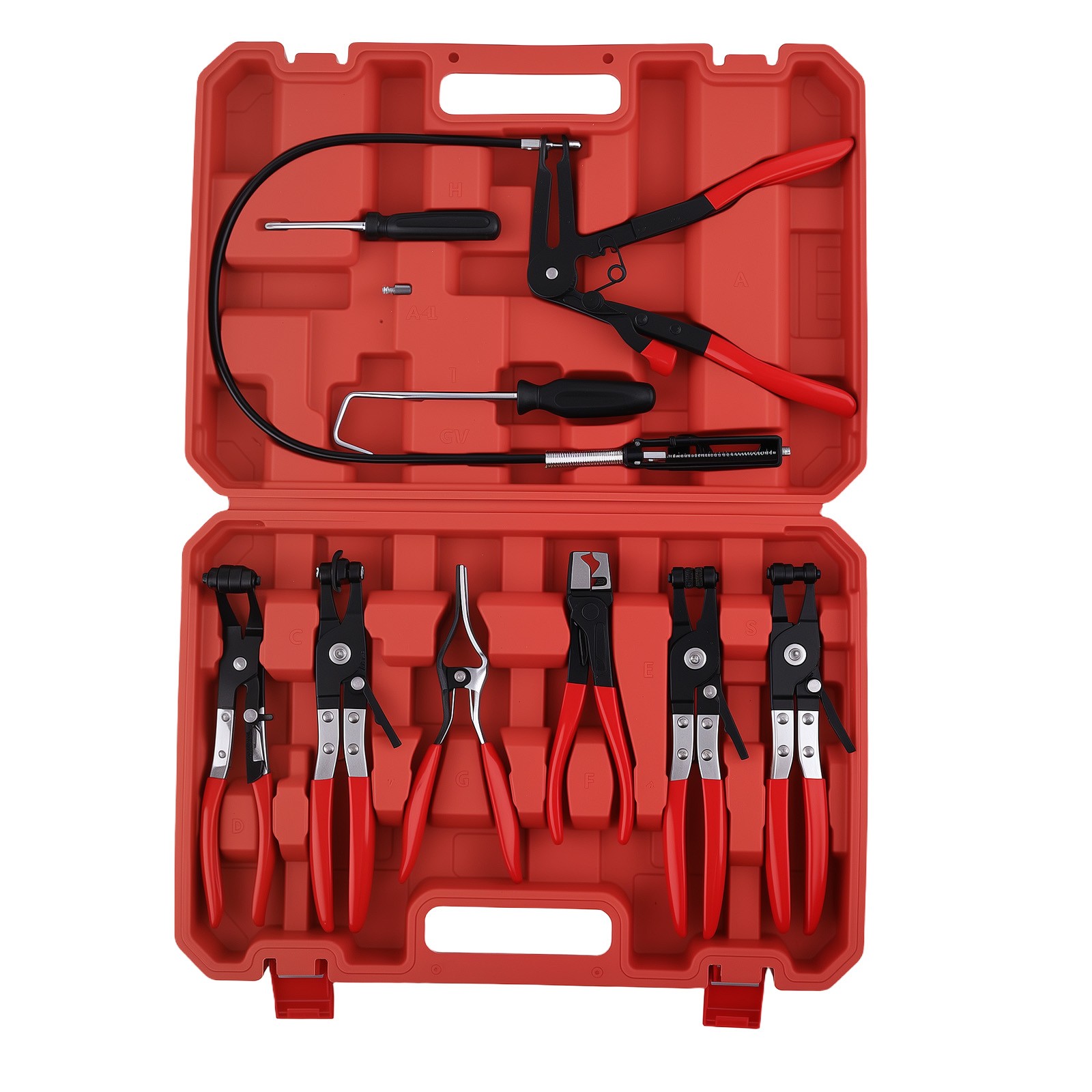 9pcs Automotive Wire Long Reach Hose Clamp Pliers Set For Fuel Oil Water Hose