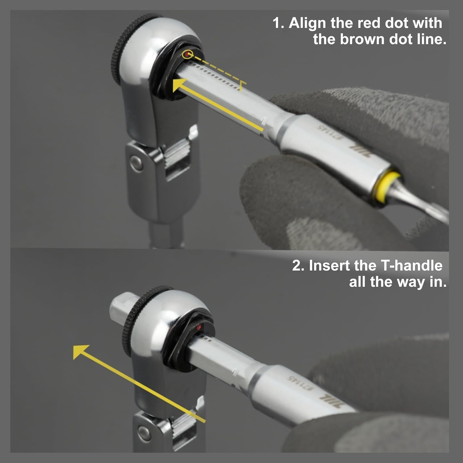 NEW EDC Flex Head Ratchet Wrench 1/4″ Mini Tool w/ T-Handle