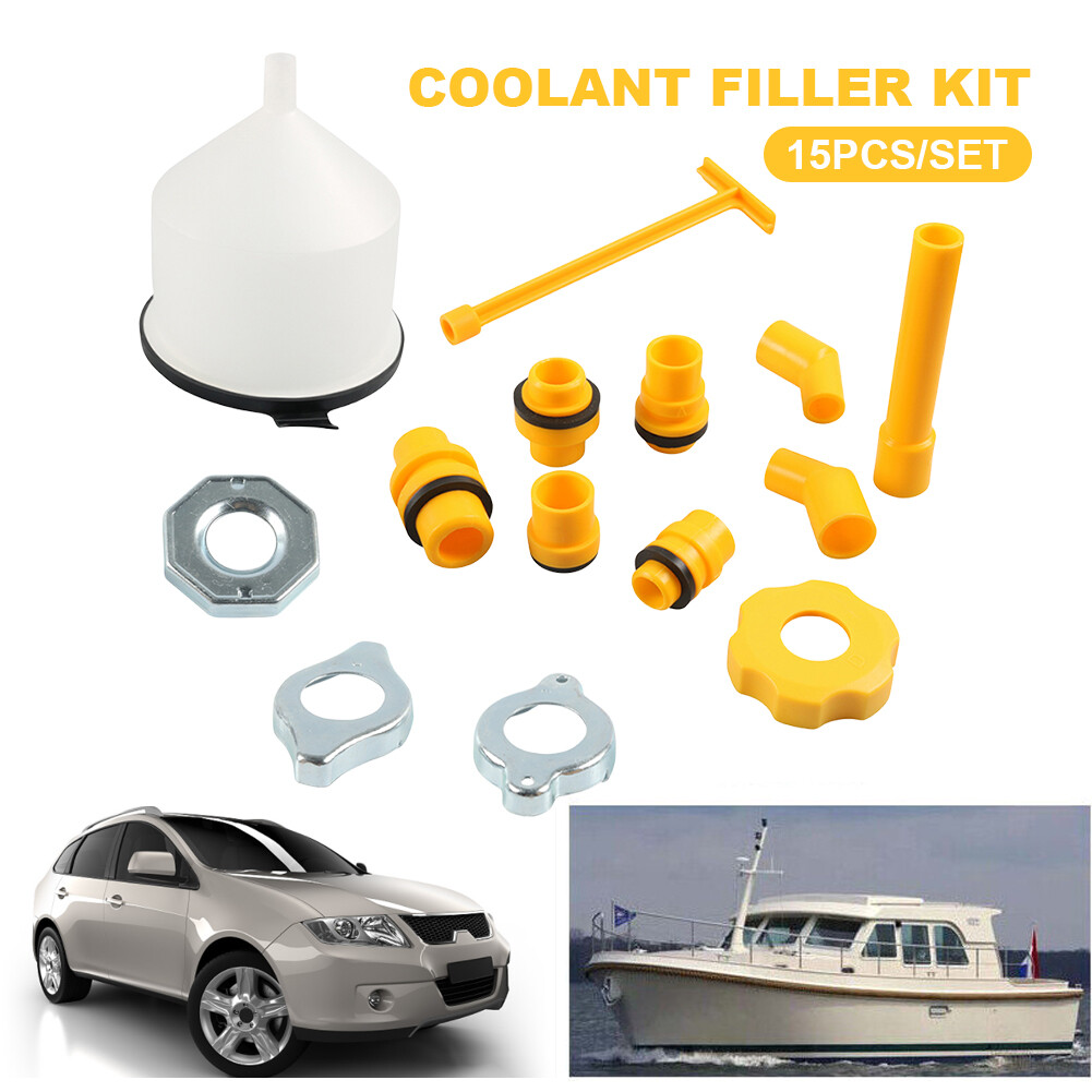 No-Spill Coolant Funnel Kit Spill Proof Funnel Bleeder with Adapters Universal