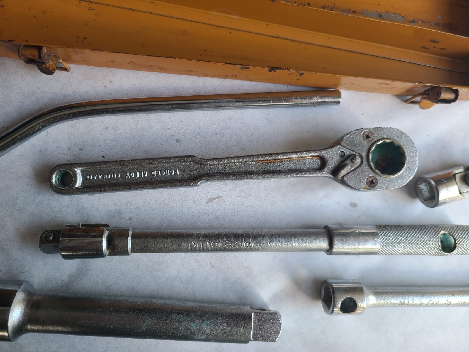MITOLOY 449 1/2″ DRIVE RATCHET METRIC SOCKET SET SWIVEL Japan 3/4″ BREAKER BAR