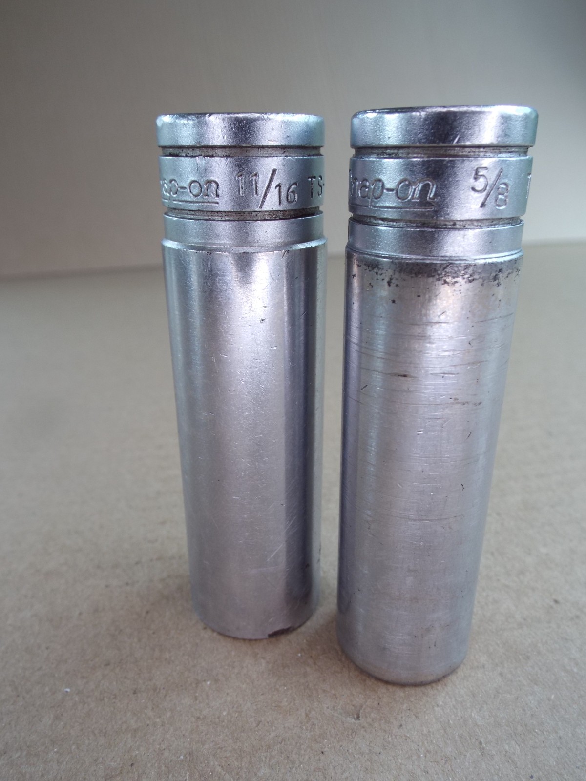 VTG Snap-On Deep Socket 11/16″ TS-221, 5/8″ TS201 1/2″ Dr 6 Pt USA Good! (Read