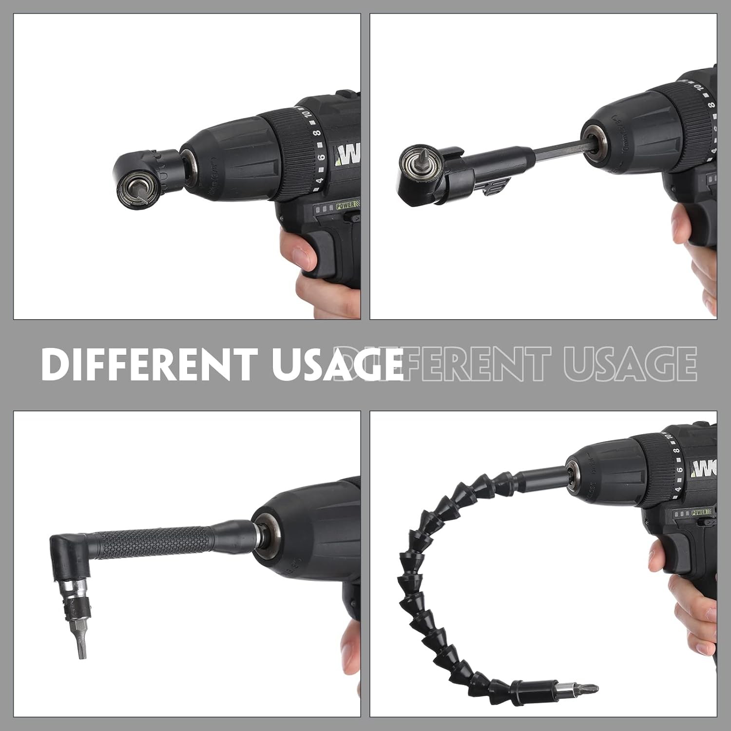 14 Pcs Flexible Drill Bit Extension Set 1/4 Inch Hex Shank Bendable Berry