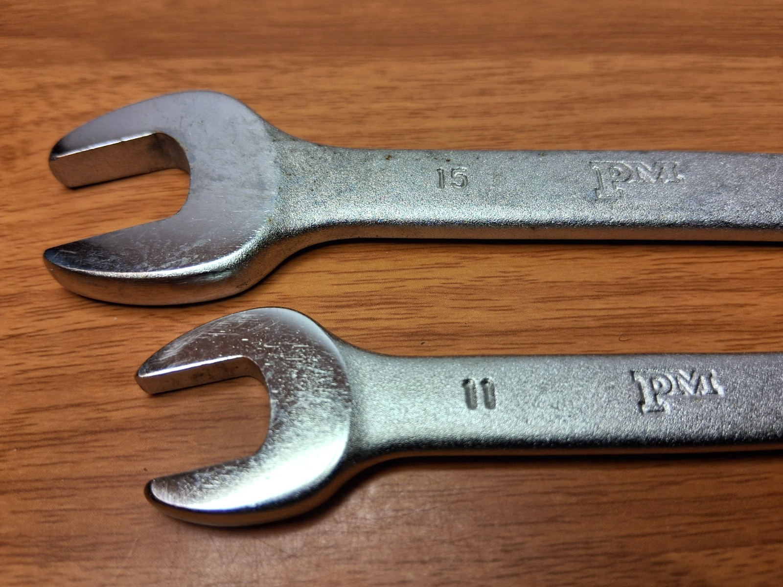 Popular Mechanics METRIC Open End CR-V Wrench Set 10mm, 11mm, 14mm, 15mm
