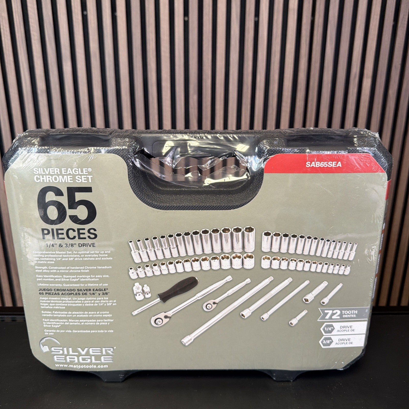 65 Piece Matco Tools Silver Eagle Chrome Socket Set 3/8 1/4 SAB65SEA NEW!!!