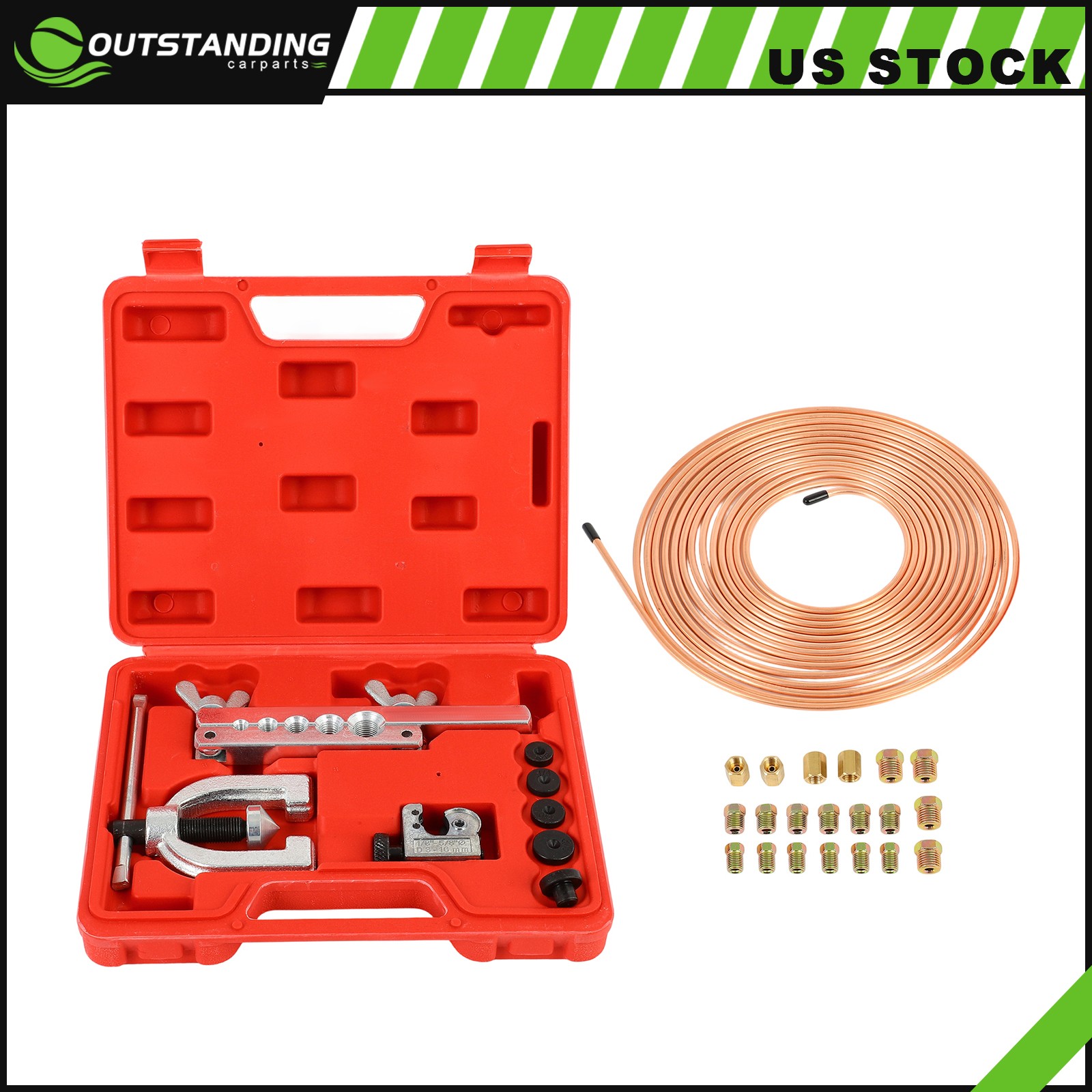 ✅25FT 1/4 Copper Coated Brake Line Kit Upgraded Brake Line Flaring Kit Brake