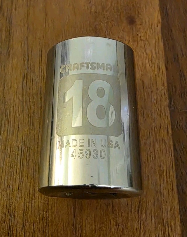 Craftsman USA 18mm Socket 6 Point 1/2″ Drive 45930 Easy Read