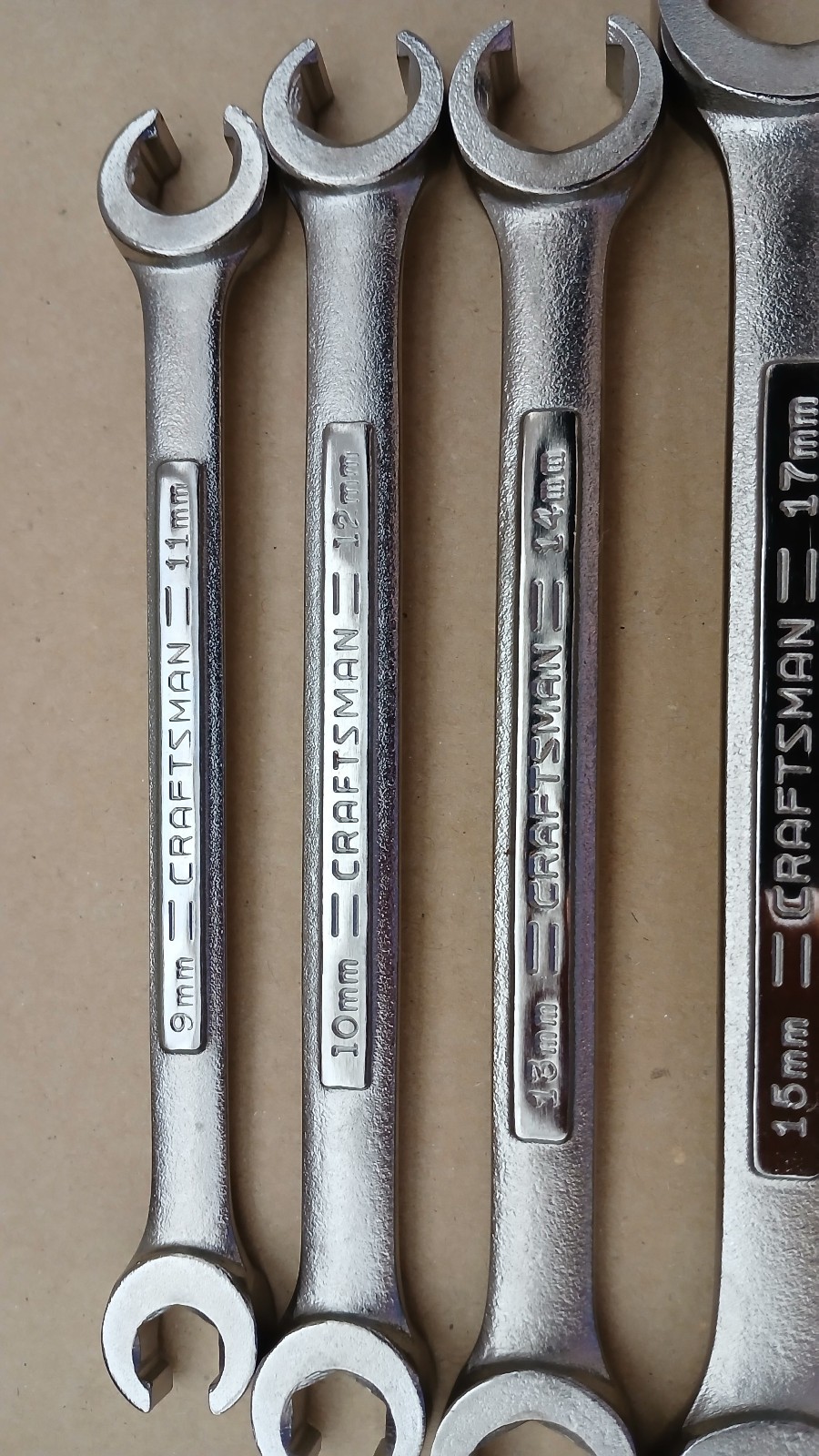 NEW CRAFTSMAN VINTAGE SEARS 5pc METRIC Flare Nut Wrench Set VA VV 9mm – 21mm USA
