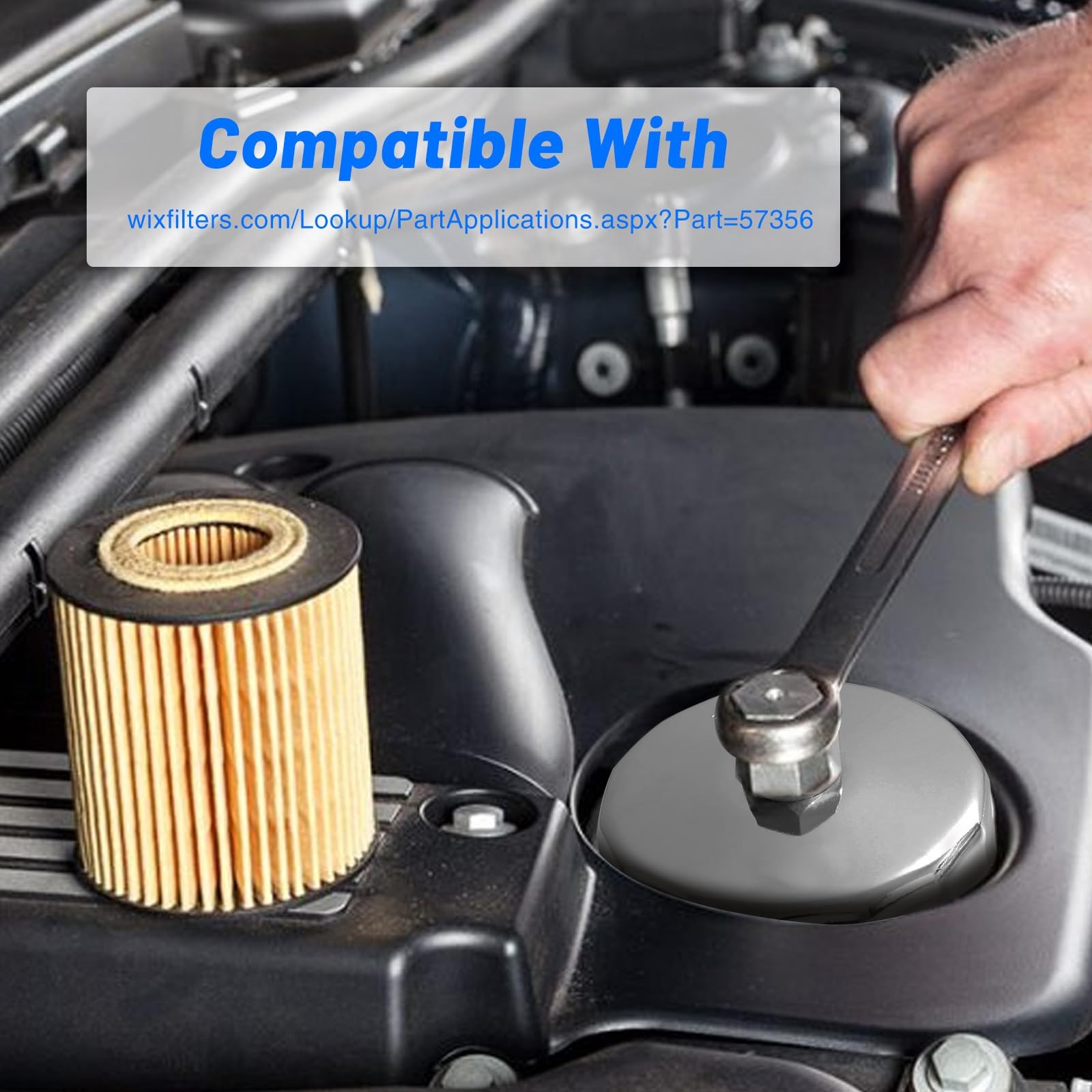 64-65Mm Oil Filter Wrench: 14 Flutes Oil Filter Removal Tool Compatible with Wix