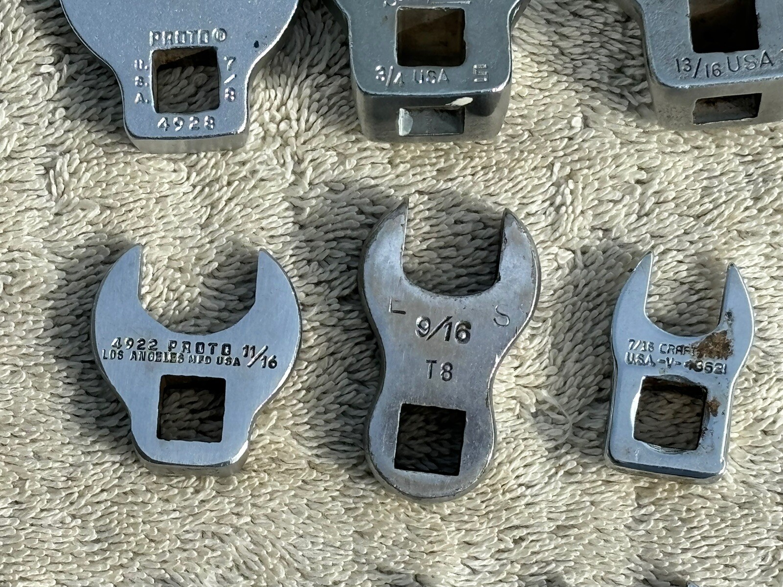 Snap On Crows Feet 3/8” Drive Proto Craftsman Lot Of 10 Different Sockets
