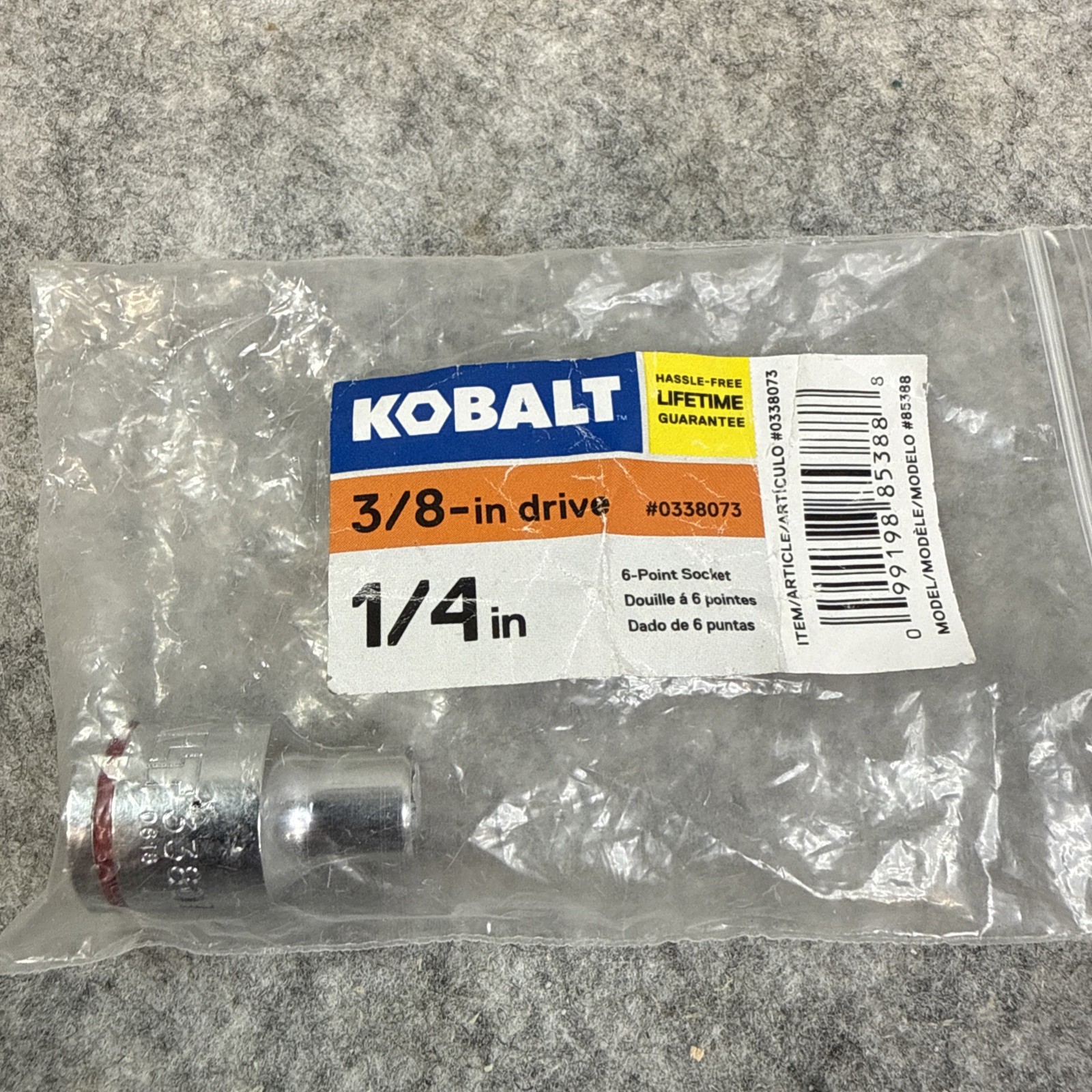 Kobalt 3/8” Drive 1/4” 6 Point SAE Socket Red Color Band