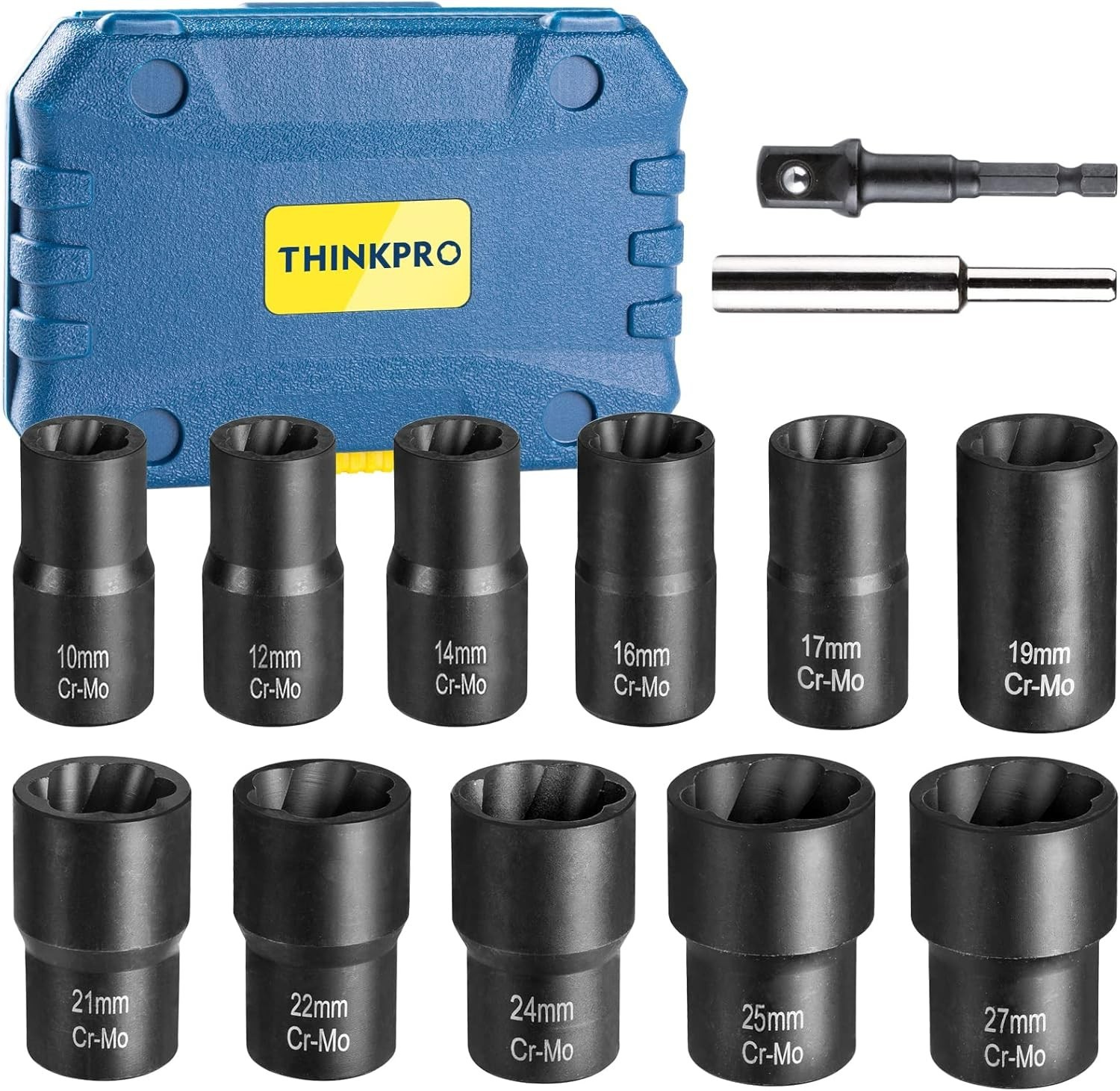 13PCS Lug Nut Removal Tool Set 1/2″ Drive Bolt Extractor Easy Out Kit