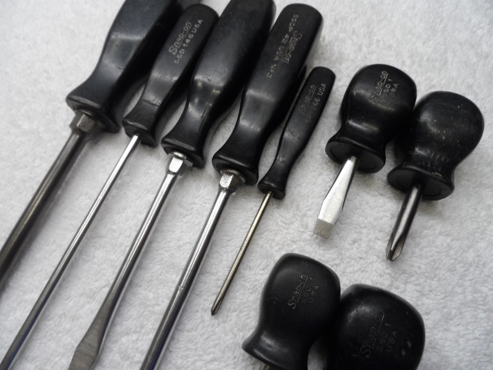 Snap-On 3 Phillips 6 Slotted Screwdriver Set. made in USA (Black) – 9 pcs