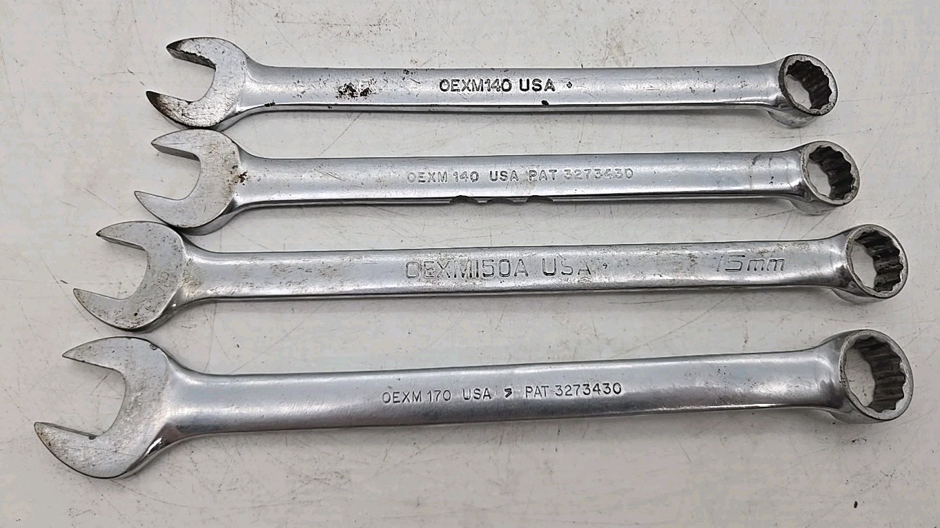 Metric 13 14 Snap-On 2 OEXM140 150 A 170 Combination Wrench Set 4 Lot (3)