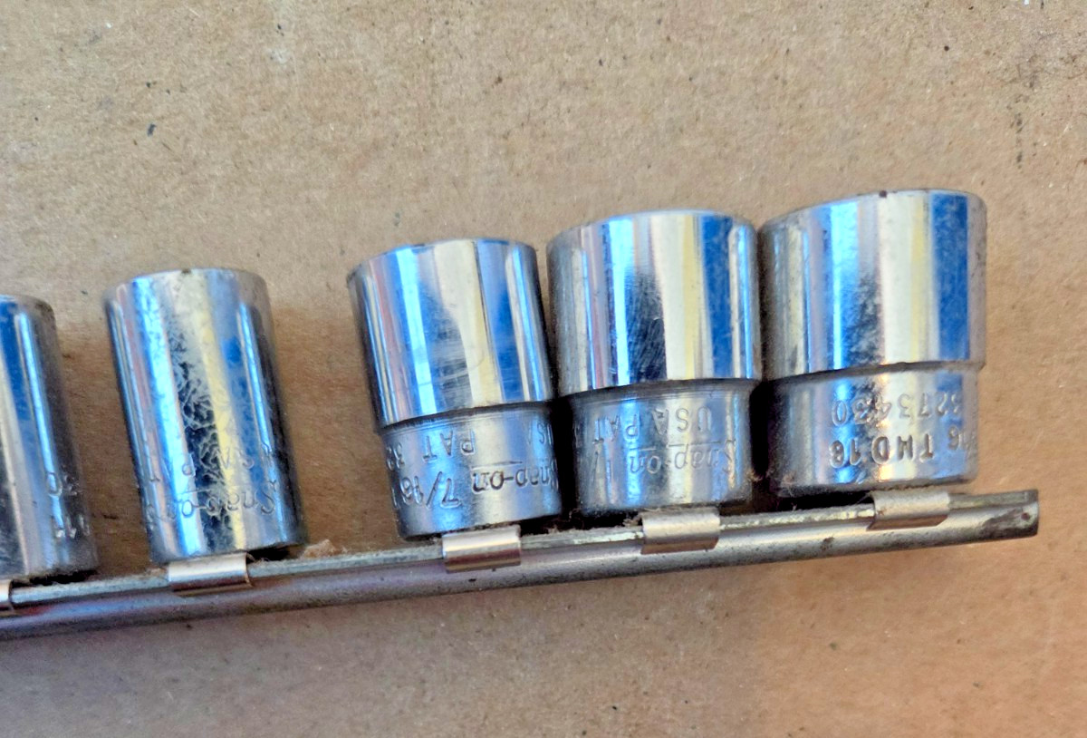SNAP ON TMD SAE SOCKET SET TMD6-TMD18 10 PIECES 3/16 – 9/16 NICE 12 POINT 1/4 DR