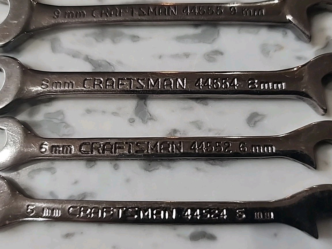 Craftsman Ignition Wrench Lot Of 9 Pcs Metric SAE 5 6 8 9 10 11 – 7/16 11/32 1/4