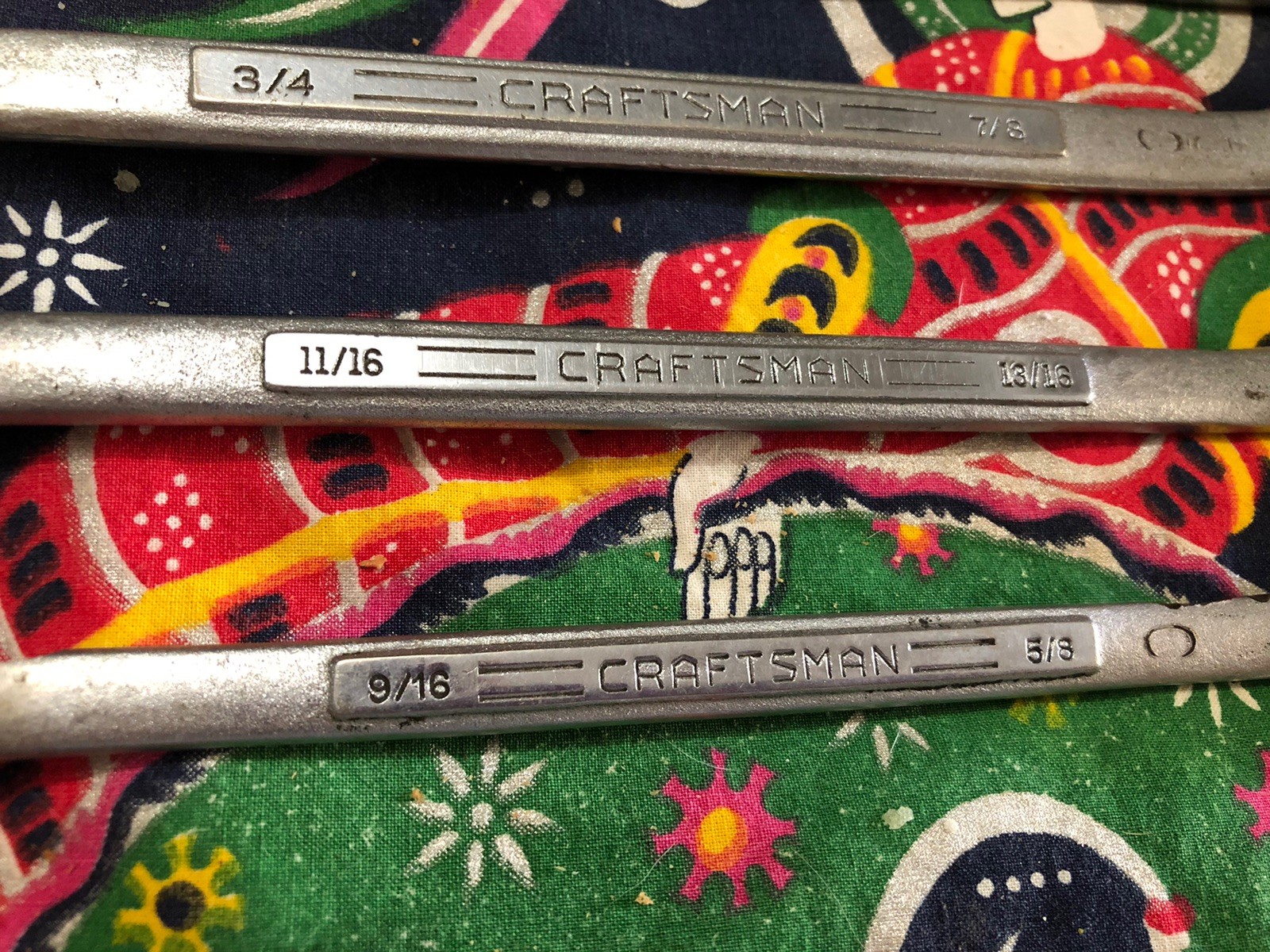 Vintage CRAFTSMAN DOUBLE BOX END OFFSET WRENCHES Four SAE Various Sizes