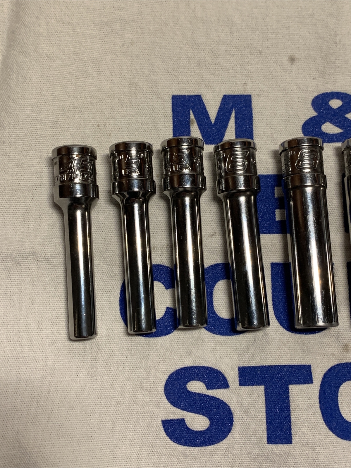 Snap-on 11 pc 1/4″ Drive 6pt Metric Xtra Deep Socket Set (4-14mm) No 7mm