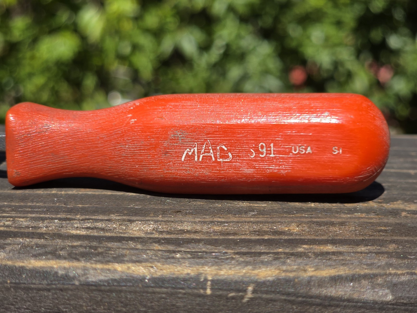 Vintage MAC TOOLS S91 Headlight Spring Adjuster Tool Wood Handle USA Made