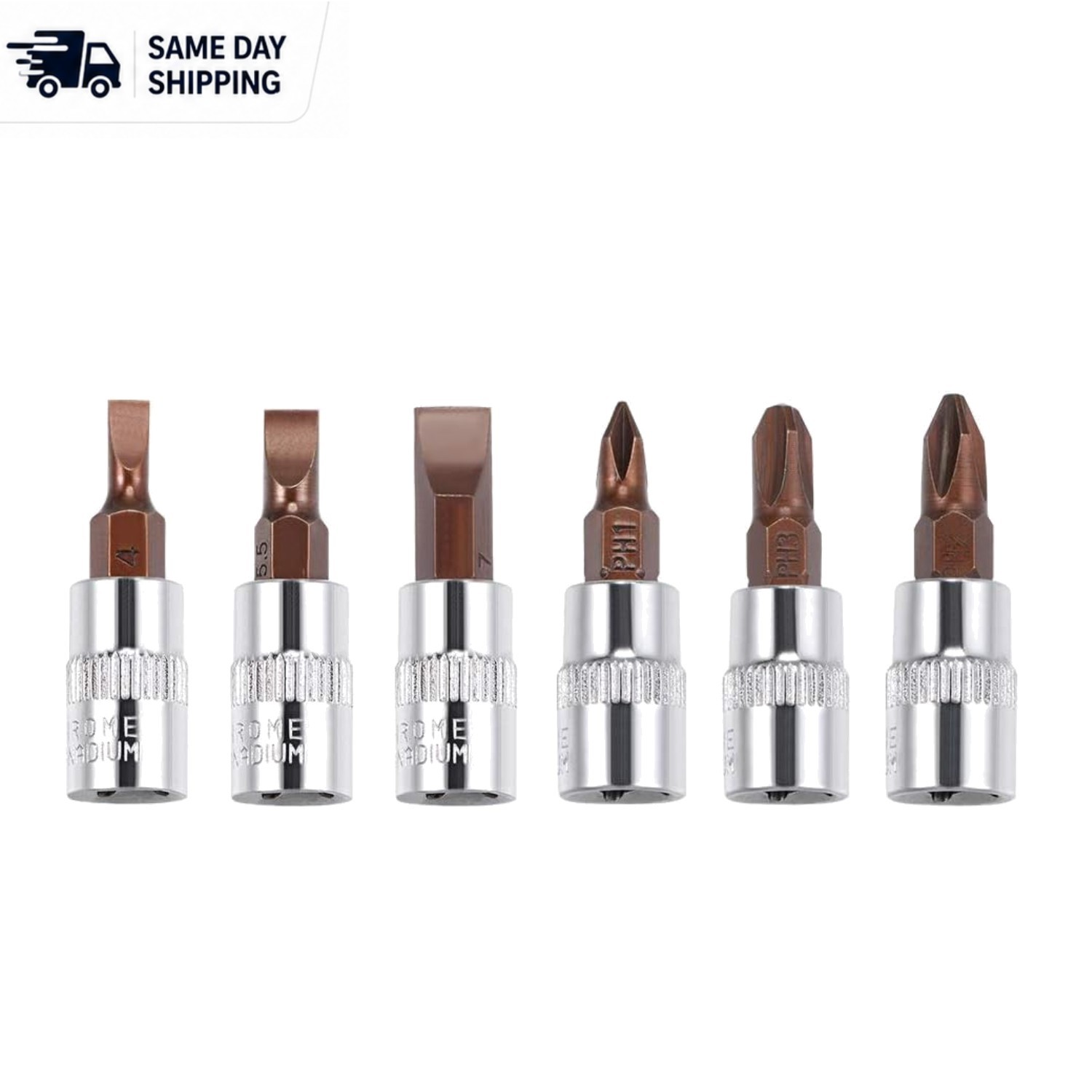Durable 6-Piece S2 Steel Bit Socket Set – 1/4″ Drive with Precision Fit