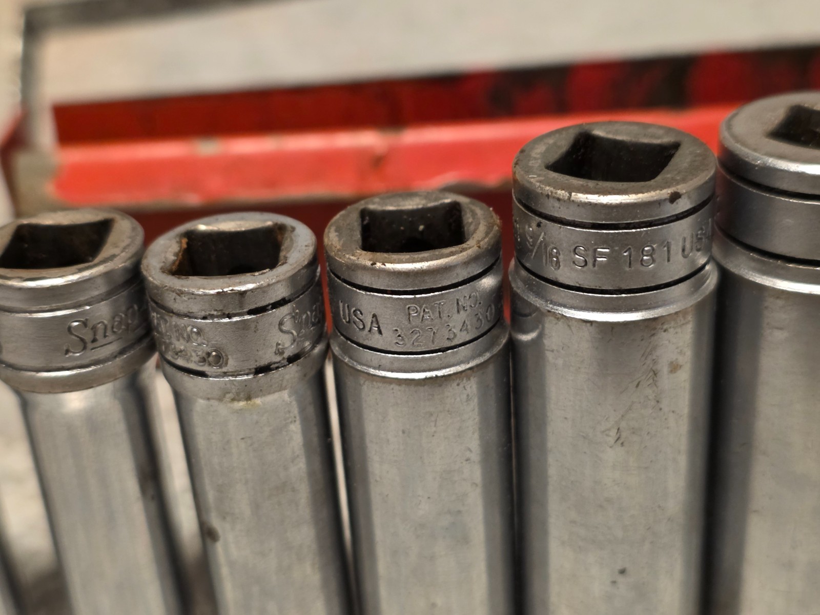 13Pc Snap On Underline DEEP SAE 1/4″-7/8 Socket Set Lot 12-PT 3/8” Drive w/Rack