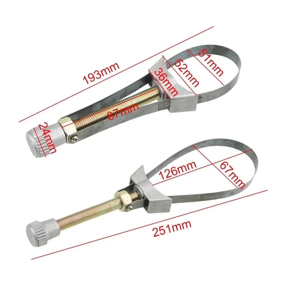 Car Auto Oil Filter Removal Tool Cap Spanner Strap Wrench 60 to 120mm Adjustable