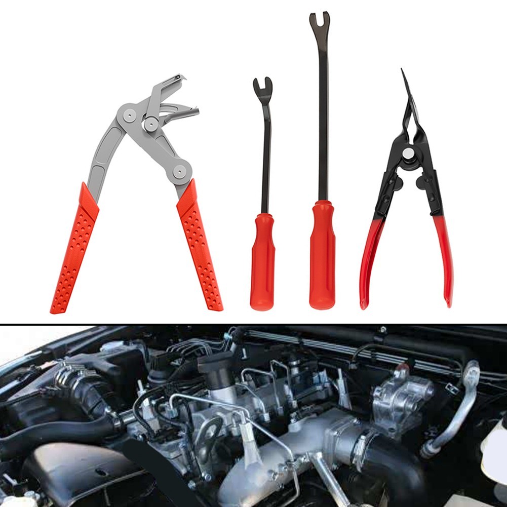 Stainless Steel Car Clip Removal Tool Set 4PCS for Door Panel Trunk Use