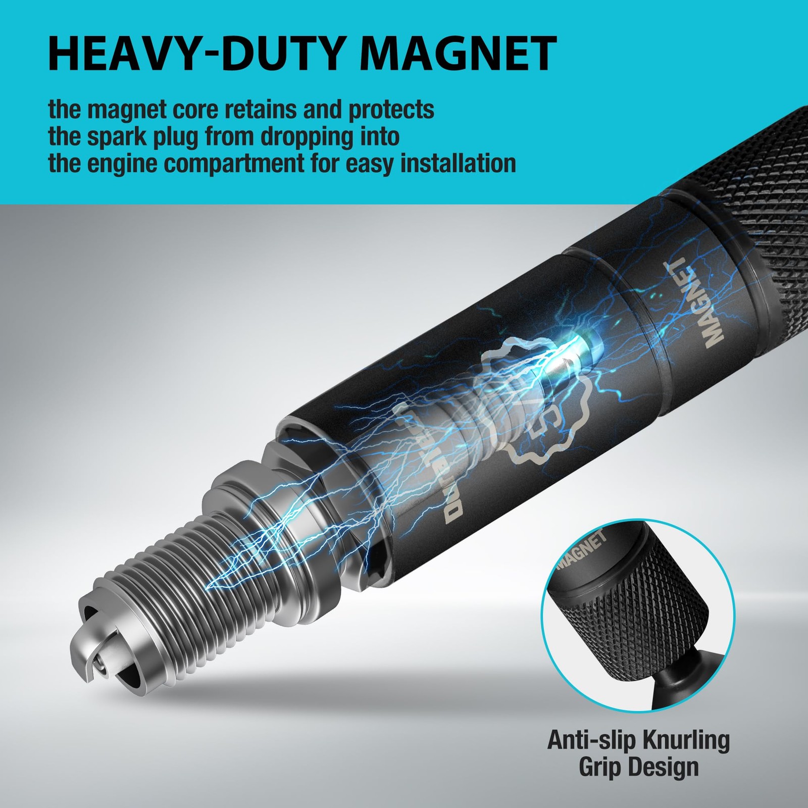 DURATECH 5/8″ Swivel Magnetic Spark Plug Socket, 1MM Thin x 3/8″ x 4″
