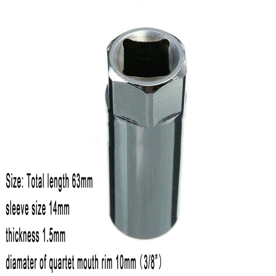 1X 14mm 3/8″ Drive 12 Point Spark Plug Socket Magnetic Retainer Thin Wall Sleeve