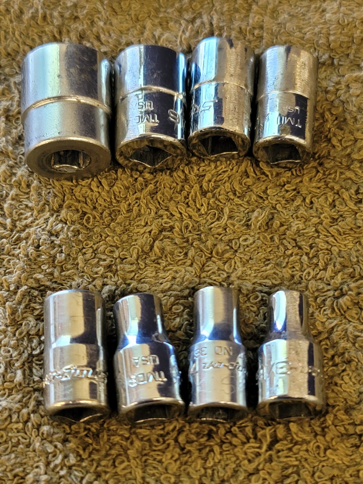 8 Snap-on TMD Socket Set Sae 1/4″ Drive 9/16 7/16 3/8 11/32 5/16 1/4″ 7/32 3/16