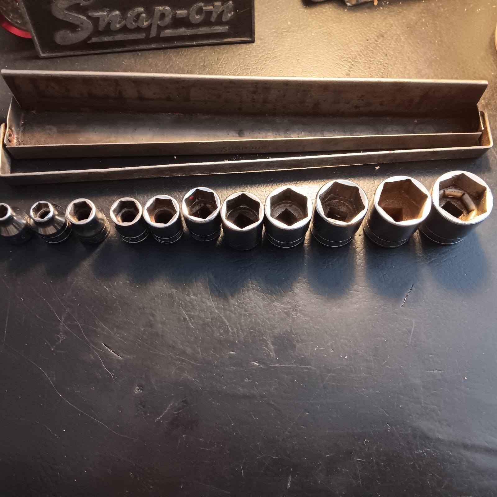 Snap On Shallow 3/8″ Dr Socket Set W/tray 1/4″-7/8″(11pcs) 6pt NICE