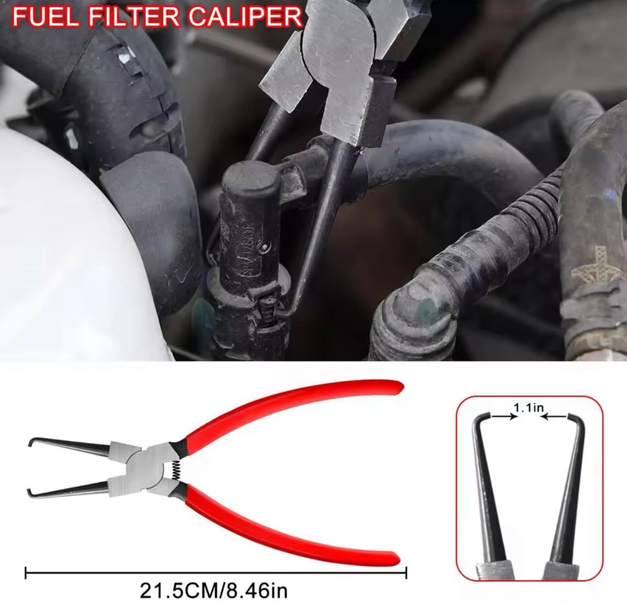 8pc Auto Hose Clamp Pliers Set Fuel Line Removal Tool Relay Clip Trim Kit