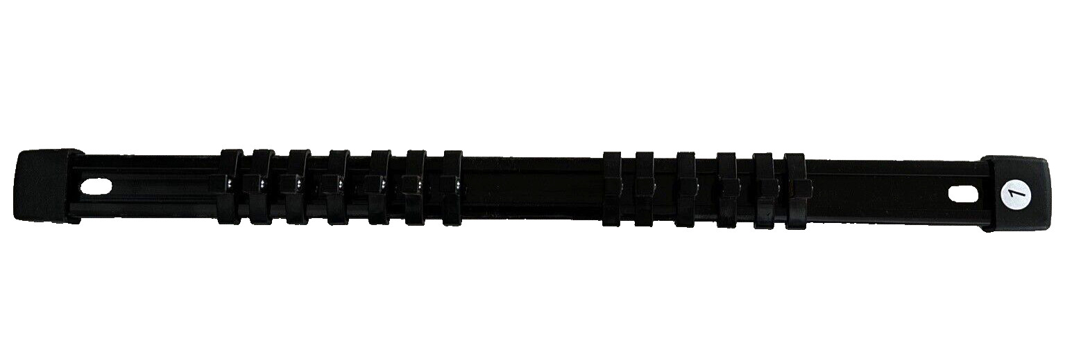 Unbranded Socket Holder Rail 13 1/4″ Clips Black Plastic Mountable