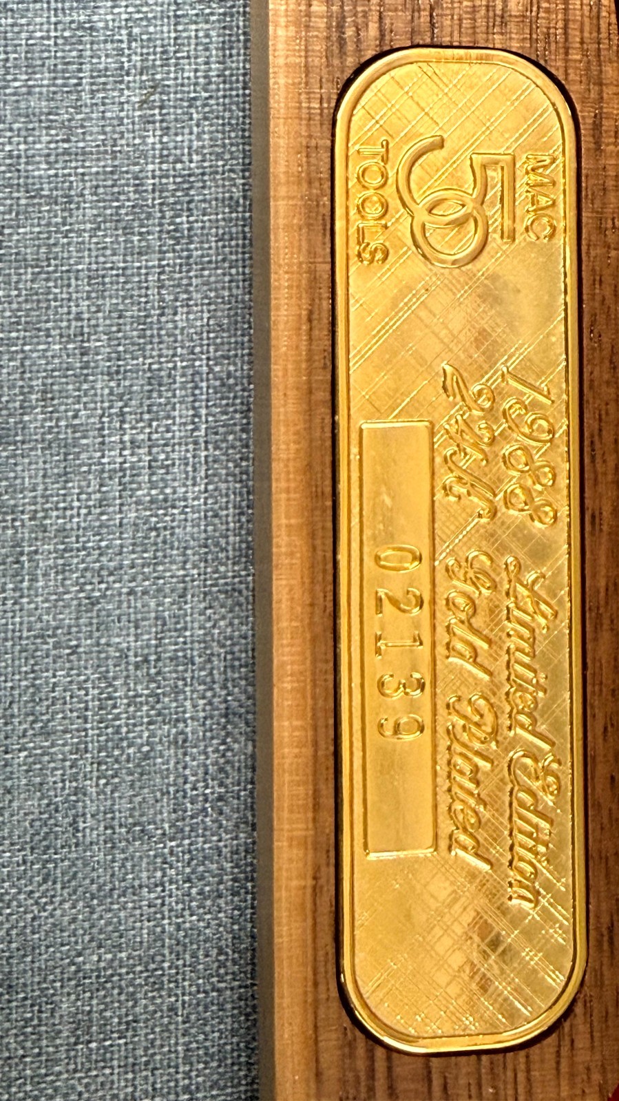MAC 50 Years 24K Gold Plated Offset Wrench Set 1988 Set #02139
