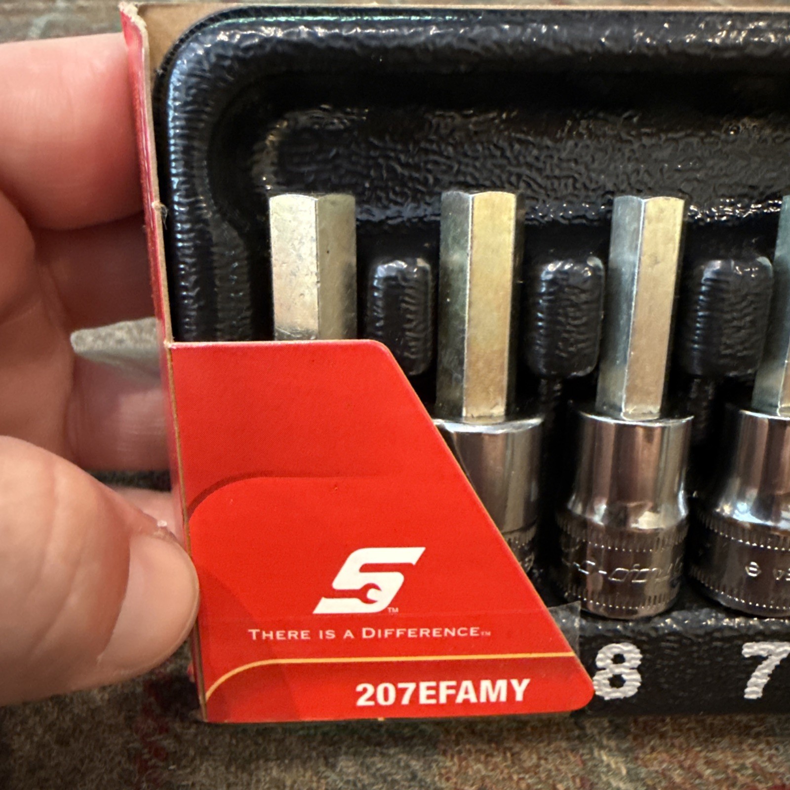 Snap-on Tools 207EFAMY 4mm-10mm 3/8″ Drive 7-Piece Metric Hex Socket Set