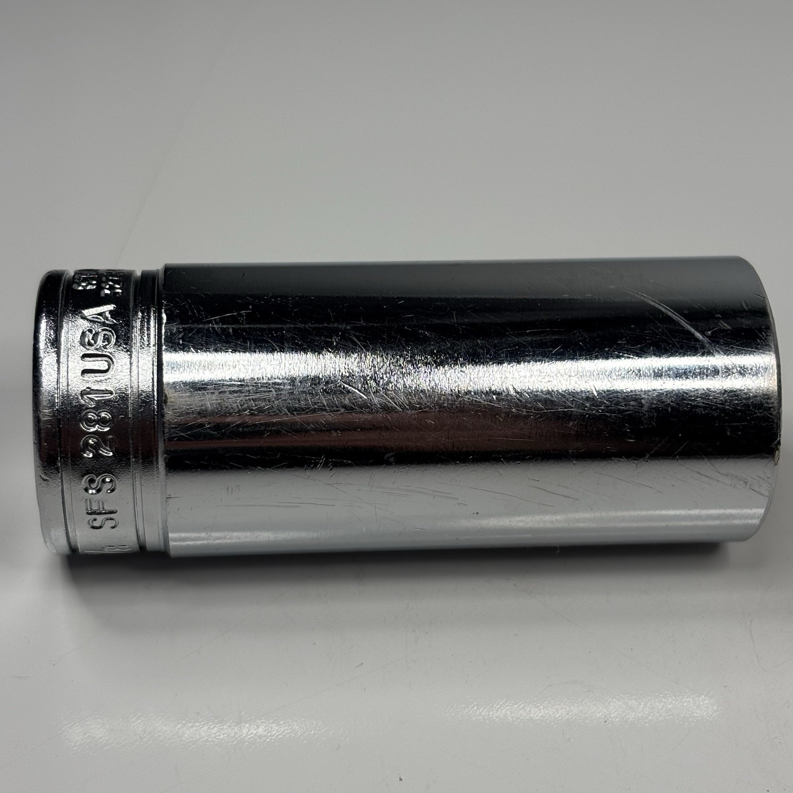 Snap On Tools SFS281 3/8 Dr 6Pt SAE 7/8 Flank Drive Deep Chrome Socket USA VTG