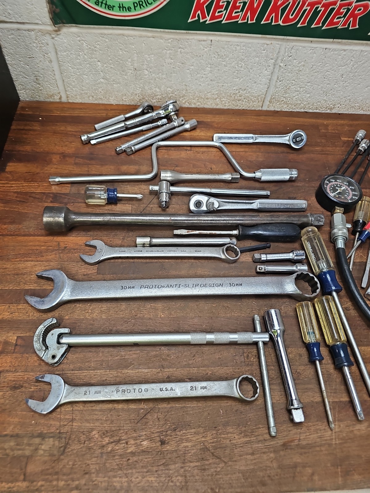 PP25- USA Mechanic tool lot- RATCHETS, WRENCHES, Etc – CRAFTSMAN, PROTO, Etc