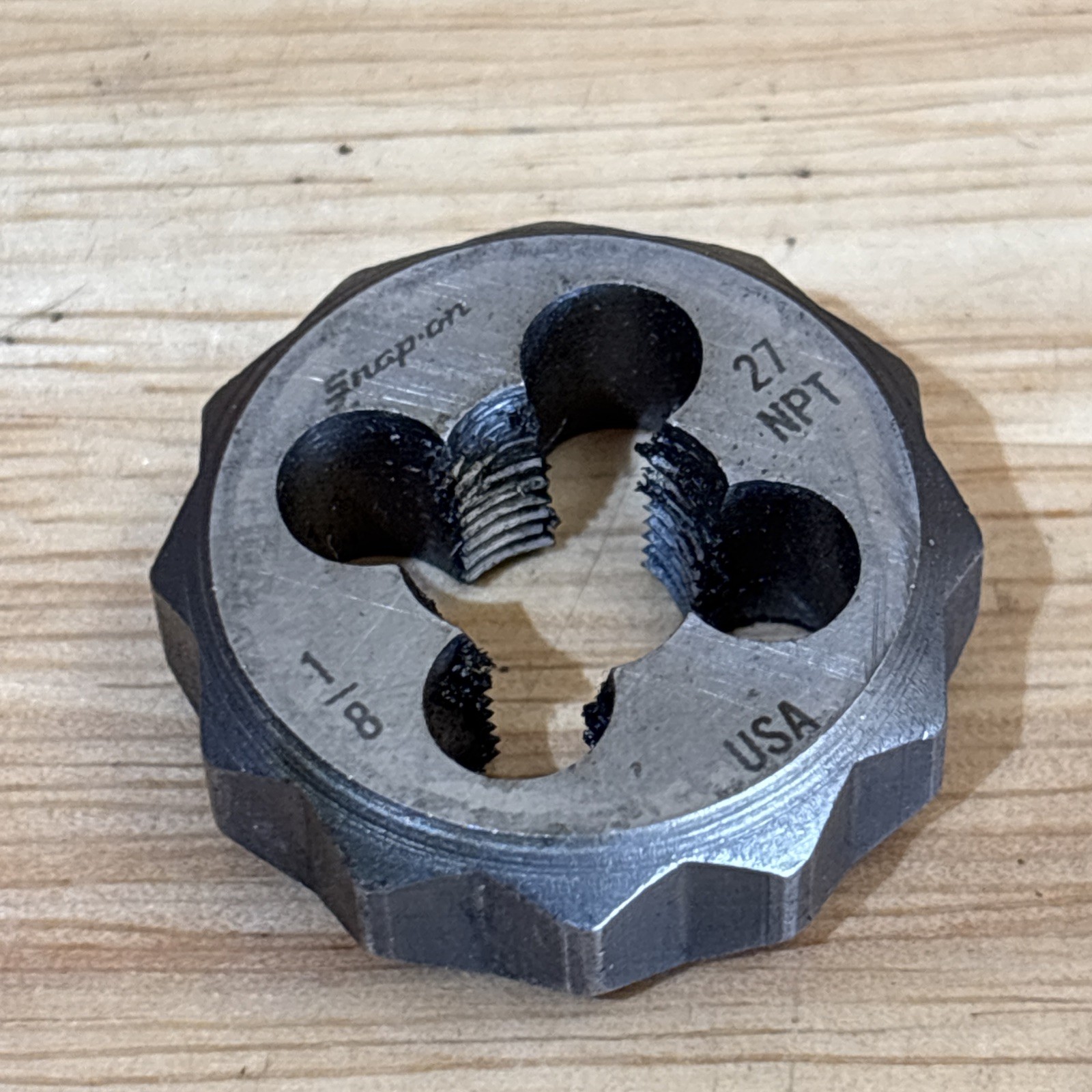 Snap On 1/8-27 1/8″ NPT Die Double Hex From Set TD2425 USA READ!