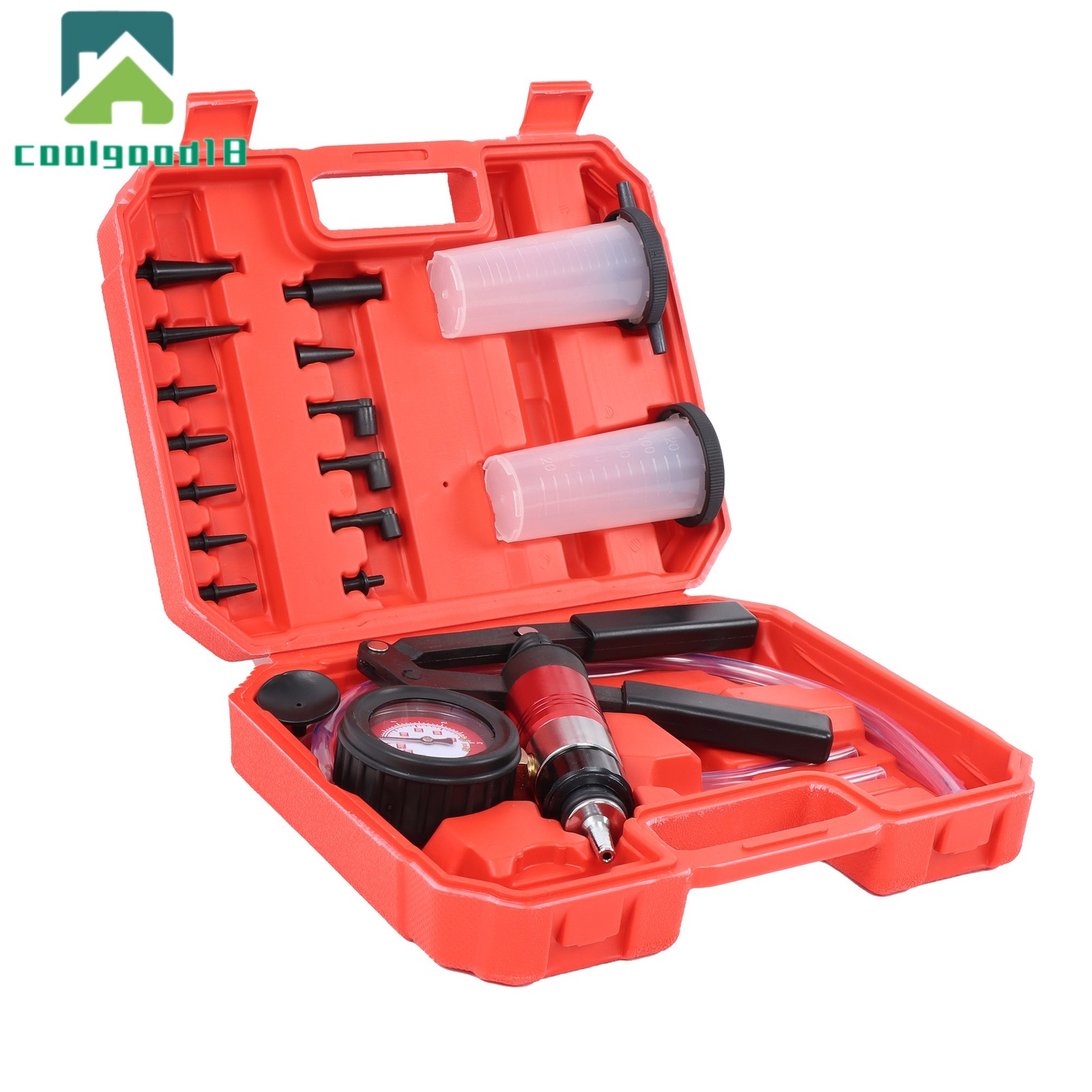 23PCS Handheld Vacuum Pump Tester Brake Bleeder Kit Brake System Bleeding Tools