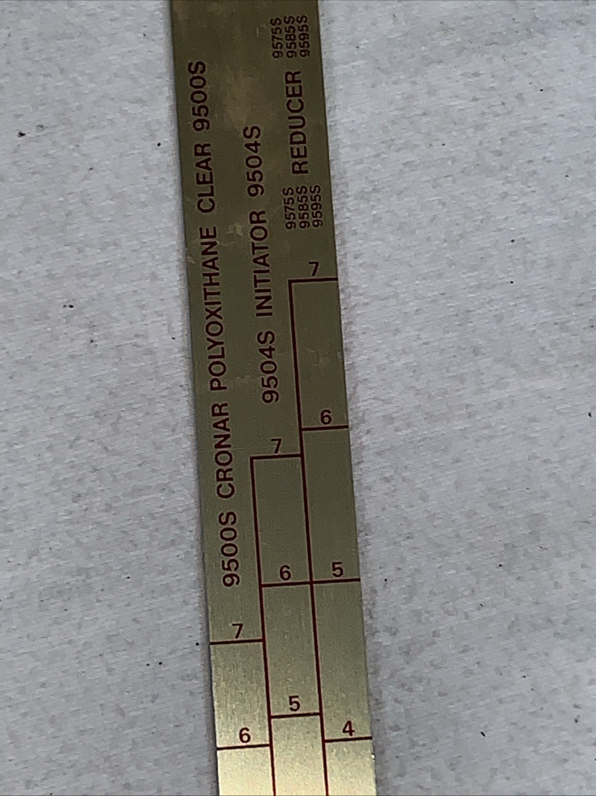 Du Pont Auto Metal Measuring Mixing Stirring Stick Cronar Silver Vtg 9500S 9504S