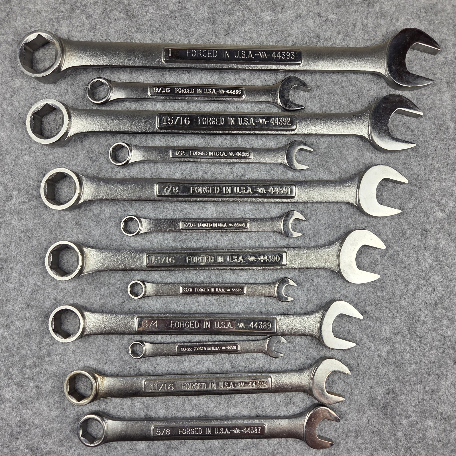 Vintage Craftsman VA USA 13pc SAE 6 Point Combination Wrench Set 5/16″ – 1″